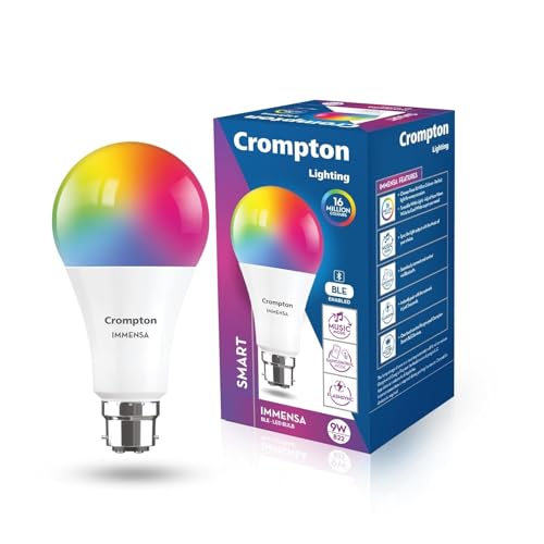 Image of Crompton Immensa 9W Bluetooth Smart LED Bulb B22 | 16M Colours, Pack of 1