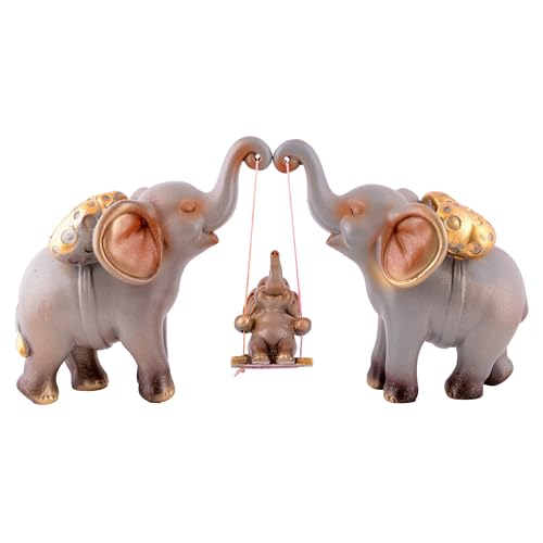 Image of zart Decorative Elephant Family Showpiece Home & Office Decor(Grey)