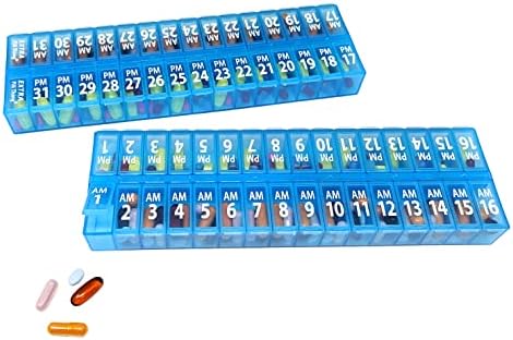Twice-a-Day Monthly Pill Box Planner Set - AM & PM Medication Org...