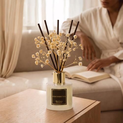 Image of COCORRINA Reed Diffuser - Black Forest 3.38 fl oz Reed Diffuser for Bedroom Bathroom Home Decor