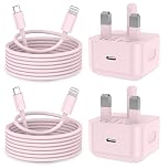 KTDRJN for iPhone Charger, 2Pack 20W Fast Apple Charger 2M 3.0A iPhone charger fast charge with USB C To Lightning Cable for iPhone 14 13 12 11 Pro Max XS XR X 8 7 6 Plus 5, iPad and iPod-Pink