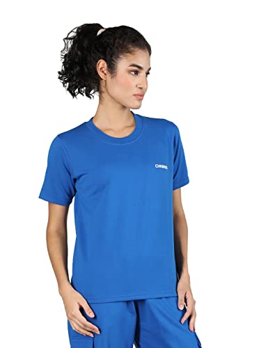Image of CHKOKKO Women's Terry Cotton Loose Fit Half Sleeve Casual Style T-Shirt