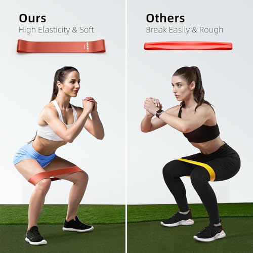 Image of Resistance Bands for Working Out, 5-Pack Elastic Loop Exercise Bands for Strength Training Stretching, Home Gym Equipment for Pilates Yoga Physical Therapy, Leg Glute Arm Workout Kit for Women Men