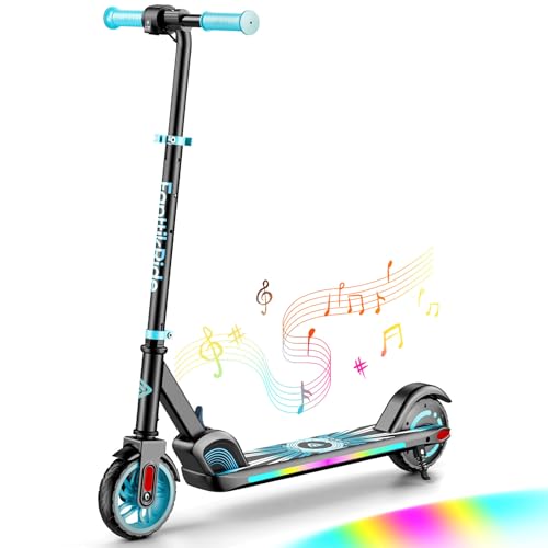 FanttikRide C9 Apex Electric Scooter for Kids 8-12, Adjustable Handlebar Height for Riders 3.9-5.2 ft, 132 lbs, Up to 40 mins Continuous Time, 3 Speed Mode 5/8/10 MPH, Bluetooth Music Speaker