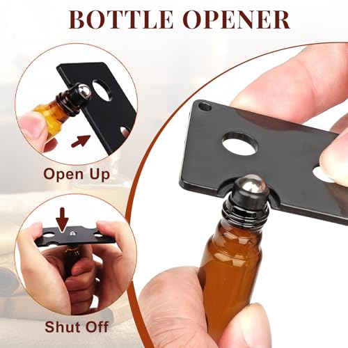 Redamancy 10 Stück Roll on Glasflaschen für Ätherisches Öl, 10ml Roll on Flasche Leer, Braune Rollon Flaschen, Ätherische Öle Roller Glasflaschen, für Öle, Duftstoff, Kosmetika, Massage