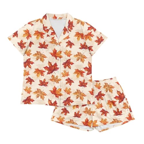 Image of Women's Short Sleeve Sleepwear Pajamas Nightwear with Pockets | skin-friendly breathable material resists pilling fading and deformation after repeated washing