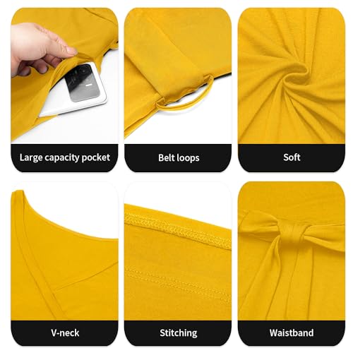Image of Runwind Plus Size Dress for Women - 3 /4 Sleeve V Neck Maxi Dresses for Women (XL-6XL)