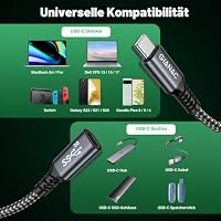 240W USB C Verlängerung 2M,Type C 3.2 Verlängerungskabel Stecker auf Buchse – Ansicht 7