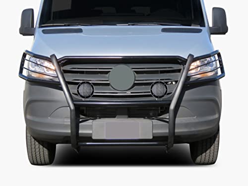 Image of Black Horse Grille brush Bumper Guard Modular Bk Come W / Pair of 5.3 inchLED Light Compatible with 19-26-benz Sprinter 1500 /2500 /3500 /3500XD|19-26 Freightliner Sprinter 1500 /2500 /3500 /3500XD-17D503MA-PLFB
