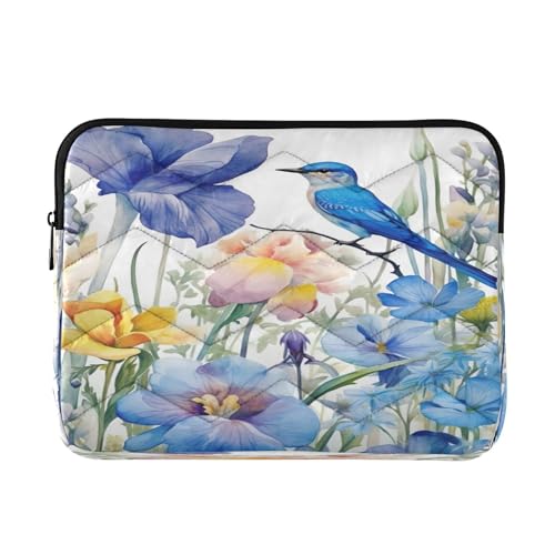 Funda para portátil de 13-14 pulgadas con diseño azul vintage miniatura 1
