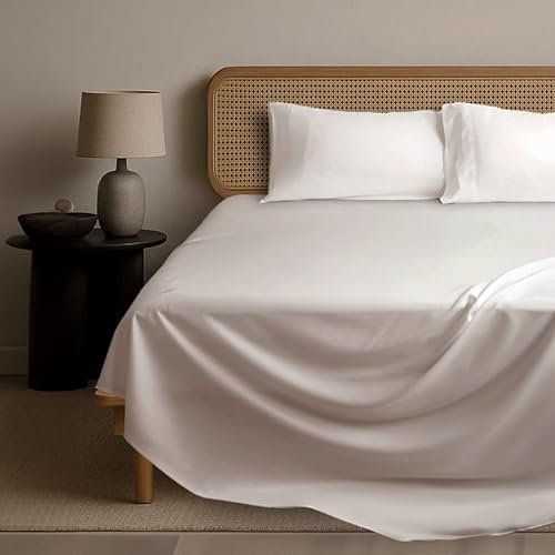 Image of Epitex Solid 4 Piece King Sheet Set - Viscose Derived from Bamboo, 1400 Thread Count, Breathable and Cooling Bed Sheets Set, Luxurious Bedding for Hot Sleeper, Deep Pocket up to 16'', Beige