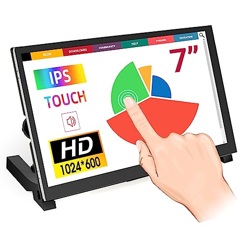 ELECROW Raspberry Pi Screen, 7 Inches Touch Screen Monitor 1024x600 Portable Monitor for Raspberry Pi, PC, Game Consoles, BB Black, Banana Pi, Jetson Nano