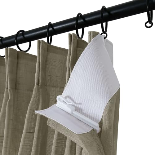Image of TWOPAGES Sandstone Pinch Pleated Sheer Curtains, 52 inch W x 90 inch L, 2 Panels