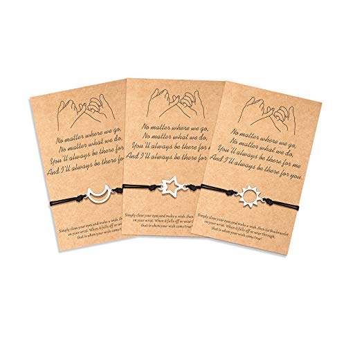 Tarsus Friendship Bracelet, Pinky Promise Unbiological Sister Bracelets Distance Matching for 3 Women Best Friends Girls Teens