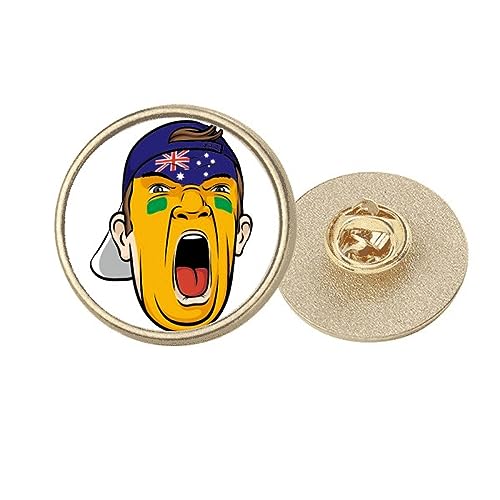 Broche drapeau de l'Australie en métal doré finition premium taille M