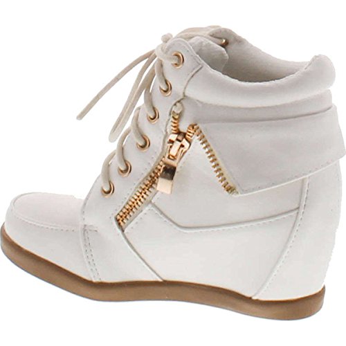 Lucky Top Girls Peter-30K Kids Fashion Leatherette Lace-Up High Top Wedge Sneaker Bootie3