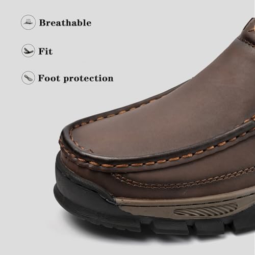 Caipcmall Mens Orthopedic Shoes,Caipcmall Mens Orthopedic Shoes Slip On, Casual Loafers for Men Non Slip Comfortable Shoes(Grey,9)4