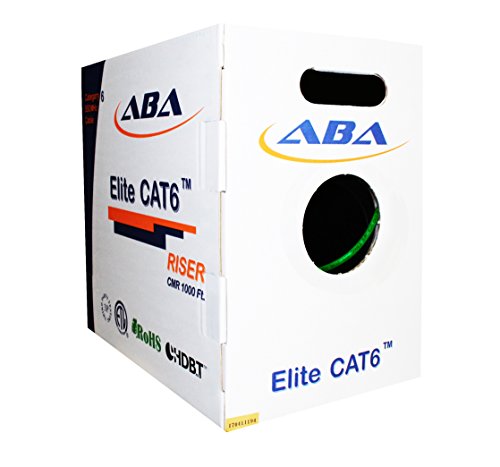 Cat6 Riser (Cmr), Ethernet Cable 1000Ft, Green, No Spline, Unshielded Twisted Pair (Utp) 23Awg, Solid Pure Bare Copper, 550Mhz, Ul Certified, Easy To Pull (Reelex Ii) Box, Bulk Networking Lan Cable #TOP27