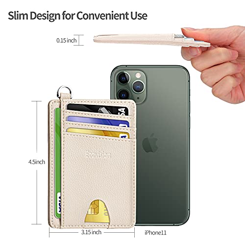 EcoVision Slim Minimalist Front Pocket RFID Blocking Credit Card Holder Wallet with Removable D Shackle for Men Women
