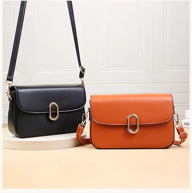 Brown Small Compact Classic Square Plain Crossbody Purses for Women with Adjustable Shoulder Strap and Flap Magnet Closure,Trendy Handbags Fit in Cellphone,Credit Cards for Holidays and Daily Life