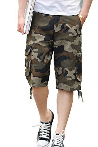 Canasour Outdoor Men's Twill-Cargo Shorts (29, Green Camouflage) #TOP2