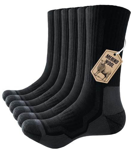 PULIOU Merino Socken Thermosocken Herren Damen Wandersocken Dicke...