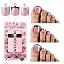 Pink-Blue-Black French Tip Toenails 180pcs