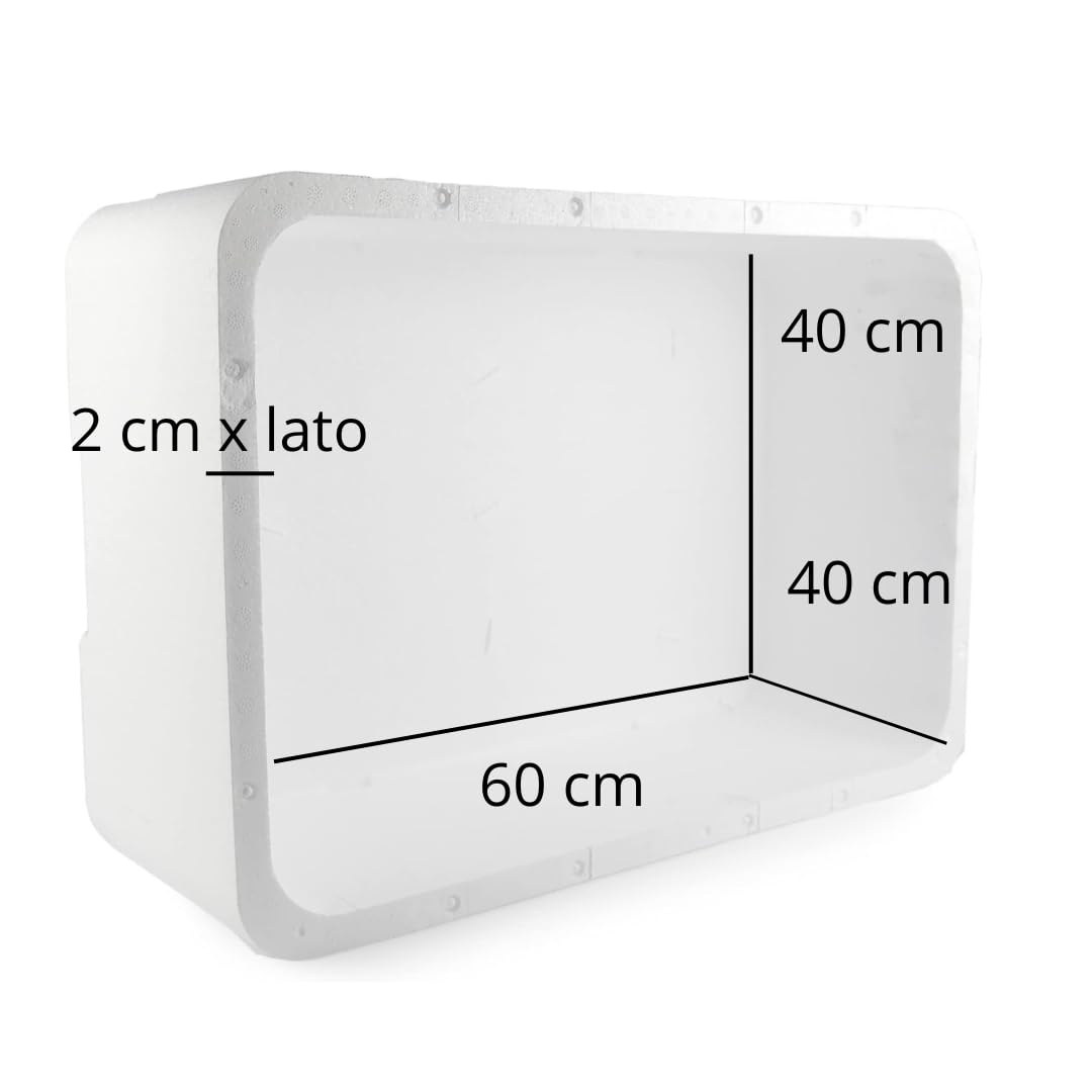 PZ 2 Scatola Termica Grande Bianca Rettangolare 60x40x40 CM + Coperchio