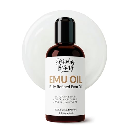 Pure Australian Emu Oil - All Natural 6X Refined for Face, Skin and Hair - Highly Effective Hydration for Sensitive Skin and Hair Growth - Perfect for Scars and Blemishes - 2 Fl Oz