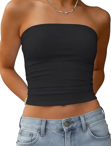 Matunana Women's Tube Top Strapless Crop Basic Y2K Summer Bandeau Tops
