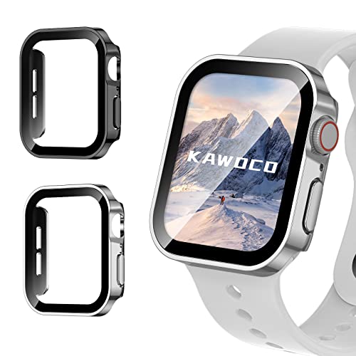�y2���Z�b�g�zKawoco �A�b�v���E�H�b�` �h�� �J�o�[ �ی� iWatch 46mm Series 10 ���p�G�b�f�U�C�� apple watch �p �P�[�X �Ή� 46mm �u���b�N �� �V���o�[