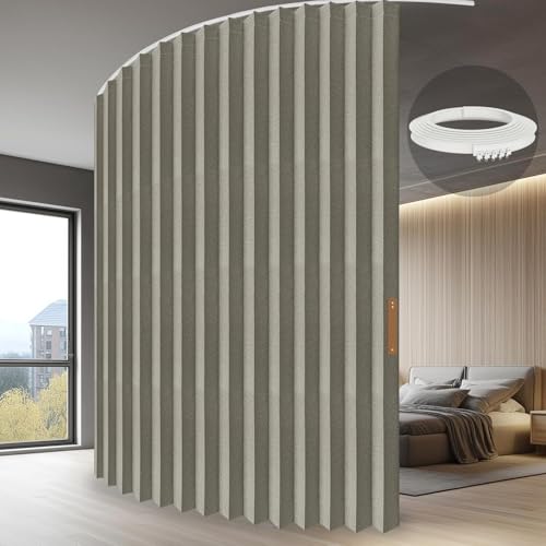 Jilron Rideau Séparateur de Pièce avec Tringle, 100% Protection - Design Accordéon Unique,...
