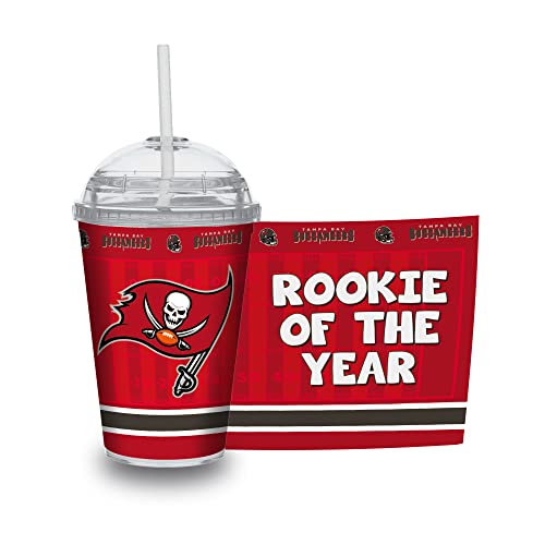 Image of Rico Industries NFL Football Rookie of The Year 12oz Acrylic Tumbler, Youth Tumbler with Swirly Straw
