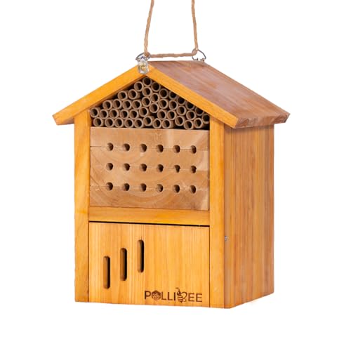 Mason Bee House - Waterproof Wooden Pollinator Habitat