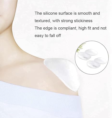 Image of Silicone Shoulder Pads for Womens Clothing, Anti-Slip Shoulder Push-Up Pads Invisible Breathable Enhancer Reusable, 3 Pairs (Transparent)
