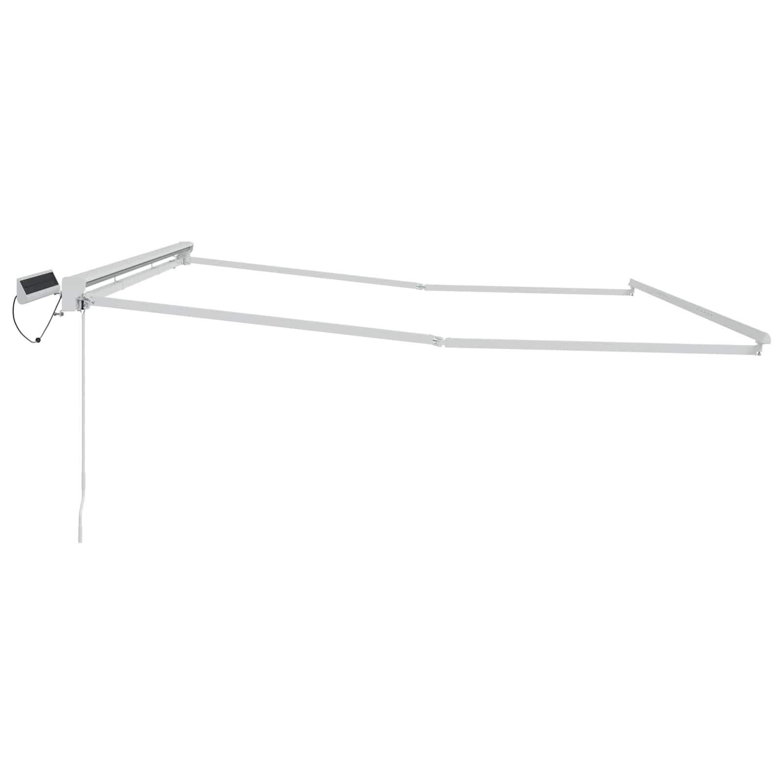 Elektrisch einziehbarer Markisenrahmen, 4,5 x 3 m, Weiß, Stahl