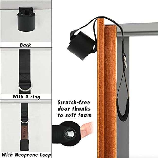 Door Anchor for Resistance Bands Gym & Home Fitness Workout Band Heavy Duty with D Ring Solid Nylon Core Dense Foam Super Strong Nylon Webbing and Neoprene Padding