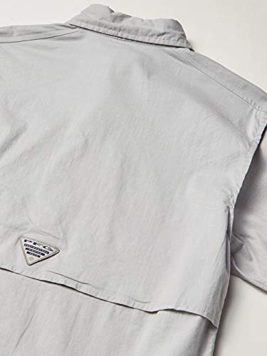 Columbia Camisa masculina de manga comprida PFG Half Moon, respirável, ajuste relaxado, cinza escuro
