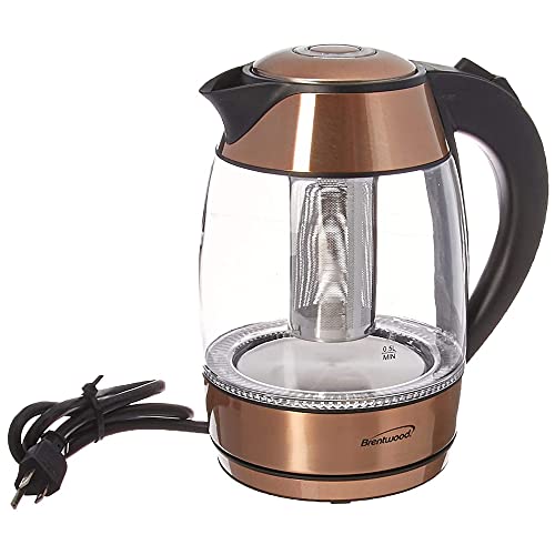 Image of Brentwood KT-1790RG 1.7L Stainless Steel Cordless Electric Kettle, Rose Gold