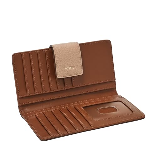 Image of Fossil Women's Logan Leather Wallet RFID Blocking Tab Clutch