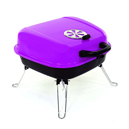 Nexos Mini Koffer-Grill Holzkohlegrill für Garten Terrasse Camping Festival Picknick Party BBQ...