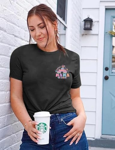 Mama Shirt Women Funny Letters Print Mother's Day Tshirt in My Mom Era Graphic Shirts Casual Mom Life Tops3