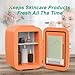 CROWNFUL Mini Fridge, 4 Liter/6 Can Portable Cooler and Warmer Personal Refrigerator for Skin Care, Cosmetics, Beverage, Food,Great for Bedroom, Office, Car, Dorm(Orange)