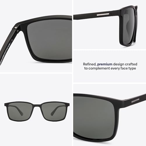 Image of Vincent Chase By Lenskart | Full Rim Square | Polarized Sunglasses Stylish |100% UV Protected | For Men & Women (Large, VC S18707)