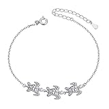 Alphm S925 Sterling Silver Turtle Tortoise Ocean Sea Adjustable Bracelet for Women