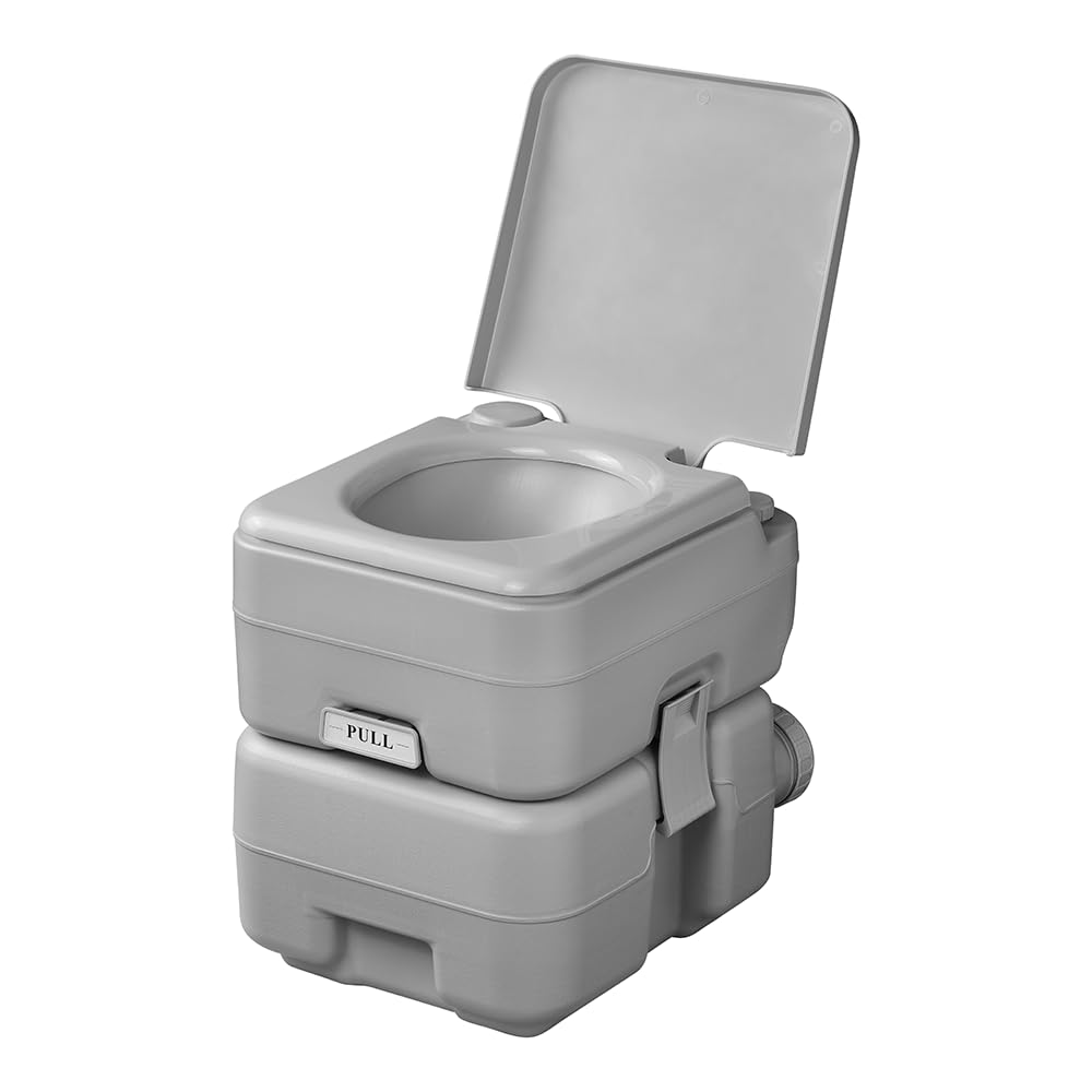 ProPlus WC Portatile da Campeggio 10L/20L, Grigio | Toilette chimica con seduta da 42 cm e pompa manuale. Ideale per camper, furgoni, tende da tetto e orti familiari.