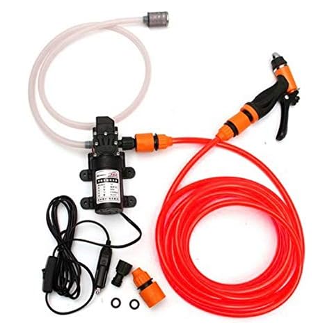 KingSaid 12V 80W Car High-Pressure Washer Water Pump Car Cleaning Sprayer Gun Washing Kit Washer Portable Water Pump Kit for Car Home Garden Wash Cover