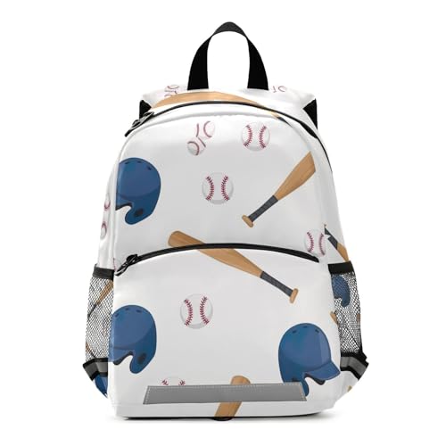 Toddler Backpack for Girls Boys, Baseball Bats White Kids School Backpacks Small Travel Backpack