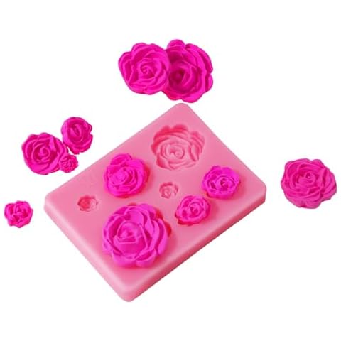 LIFULANDIAN Mini Cake Pop Molds for Rose Flowers silicone molds Cake Decorating Tools DIY Cake Decorating Chocolate Mold Rose red(1 PCS） Cover