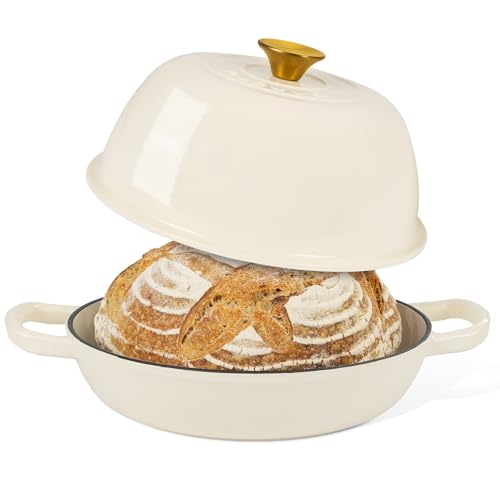 Enamelled Cast Iron Dutch Oven For Bread Baking – Dutch Oven Pot For Sourdough Bread Baking – Cast Iron Bread Pot – Dark Blue, 6 Quarts, 26cm – by Nuovva by nuovva - Used condition - US$55.99